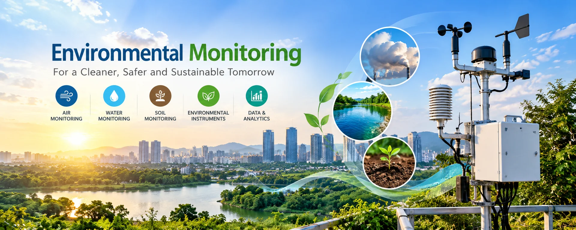 Environmental monitoring – air, water and soil monitoring, instruments and data analytics